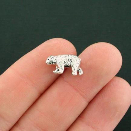 Bear Spacer Beads 10mm x 15mm x 4mm - Silver Tone - 50 Beads- SC7587