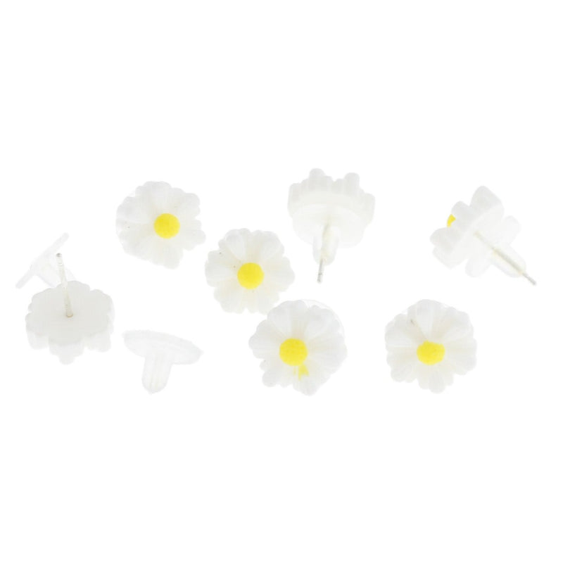 Daisy Flower Earring Studs - 12mm - 2 Pieces 1 Pair - ER253