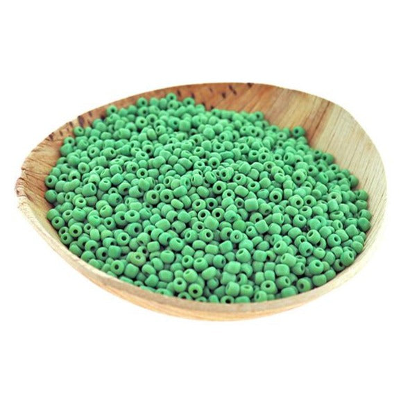 Seed Glass Beads 8/0 3mm - Green - 50g 1000 Beads - BD2224
