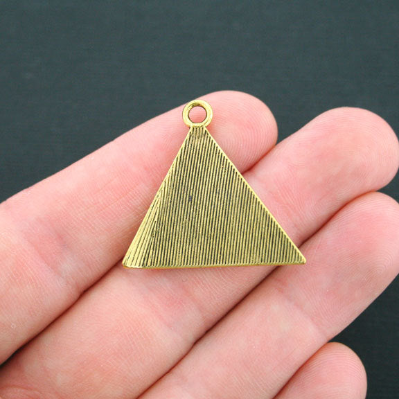 2 Pyramid Antique Gold Tone Charms - GC017