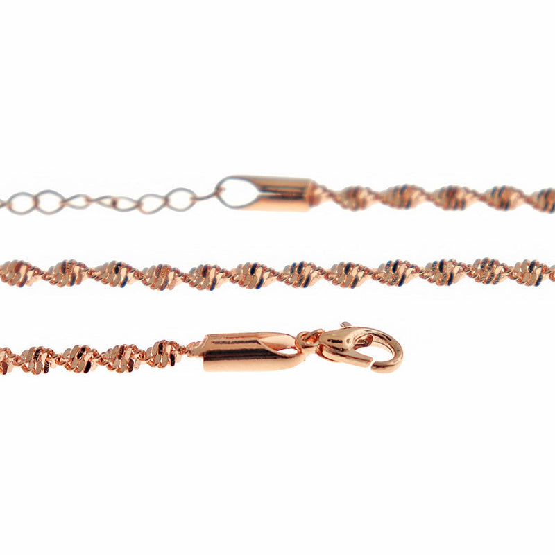 Rose Gold Stainless Steel Rope Chain Bracelet 9" - 2.5mm - 1 Bracelet - N514