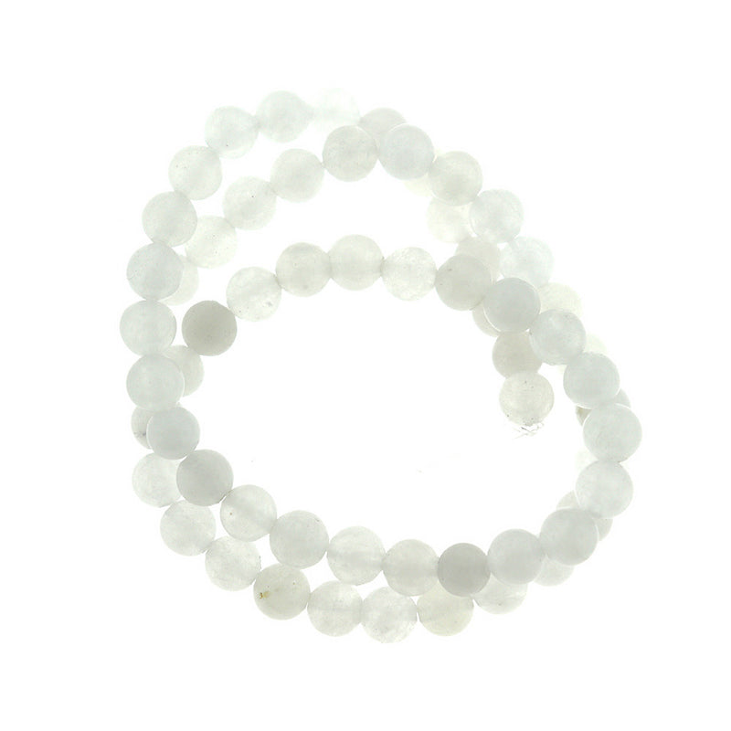 Round Natural Jade Beads 6mm - White - 1 Strand 64 Beads- BD2387