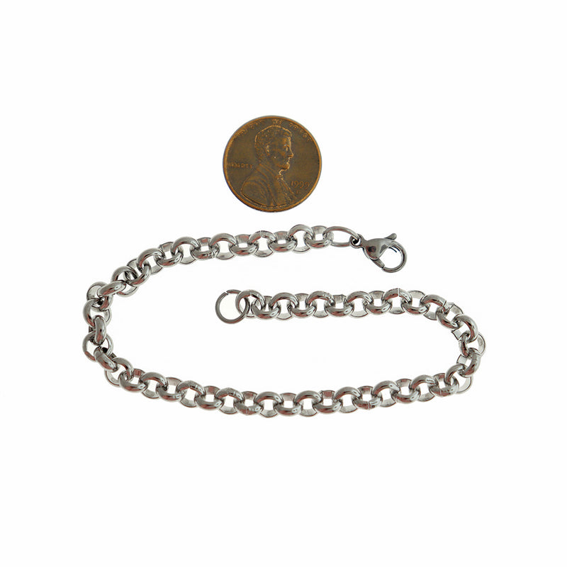 Stainless Steel Cable Chain Bracelets 7.8" - 6mm - Choose Your Quantity!