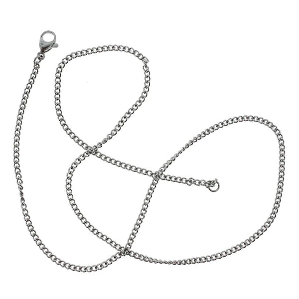 Stainless Steel Curb Chain Necklace 18" - 2mm - 1 Necklace - N586