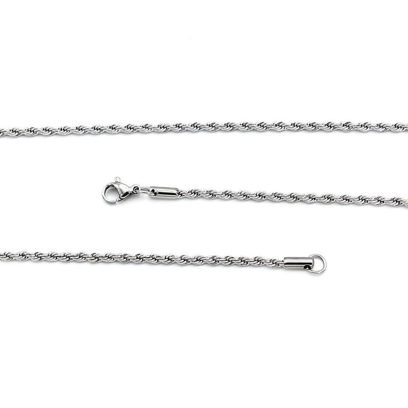 Stainless Steel Rope Chain Necklace 20" - 2.5mm - 1 Necklace - N730