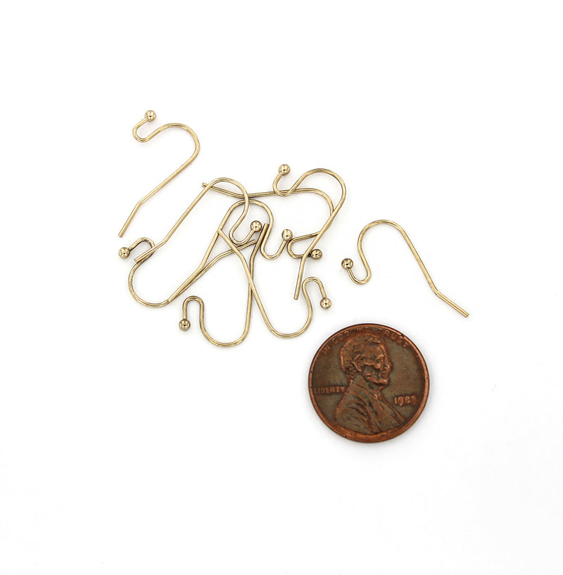 Boucles d'oreilles en laiton doré - Crochets de style français - 21,5 mm x 11 mm - 10 pièces 5 paires - Z870