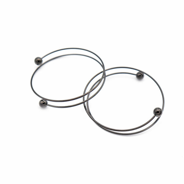 Bracelet jonc en acier inoxydable noir bronze 60 mm ID - 1,7 mm - 1 jonc - N674