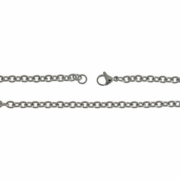 Stainless Steel Cable Chain Necklaces 31" - 4mm - 10 Necklaces - N821