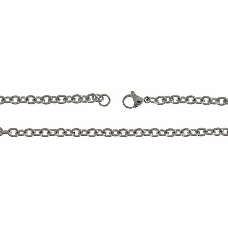 Stainless Steel Cable Chain Necklaces 31" - 4mm - 5 Necklaces - N821