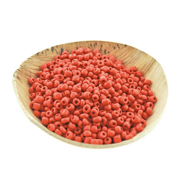 Seed Glass Beads 8/0 3mm - Blush Red - 50g 1000 Beads - BD2247