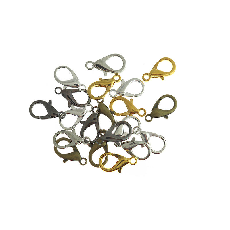 Assorted Tone Lobster Clasps 21mm x 12mm - 100 Clasps - FF304