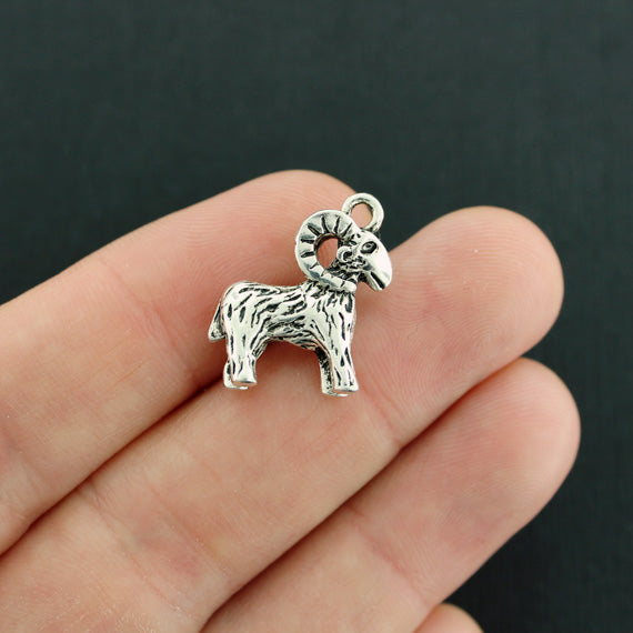 4 Goat Antique Silver Tone Charms 3D - SC2514