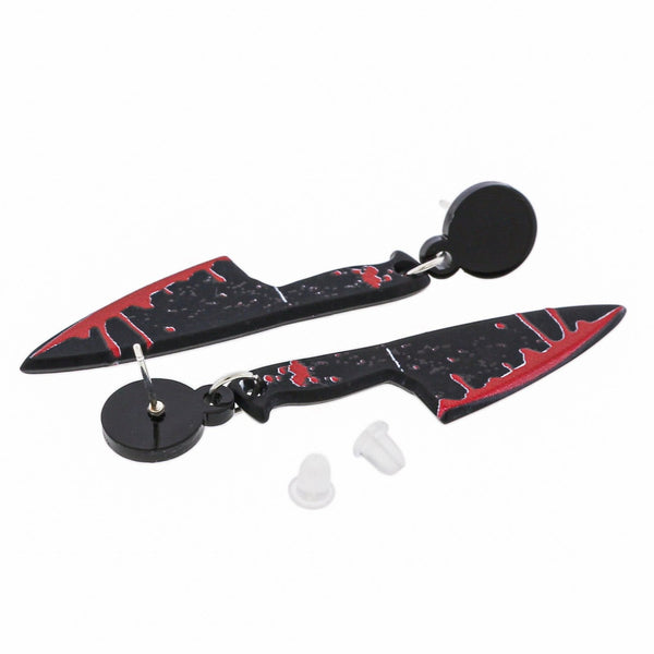 Boucles d'oreilles en acrylique - Clous de couteau d'horreur - 2 pièces 1 paire - ER624