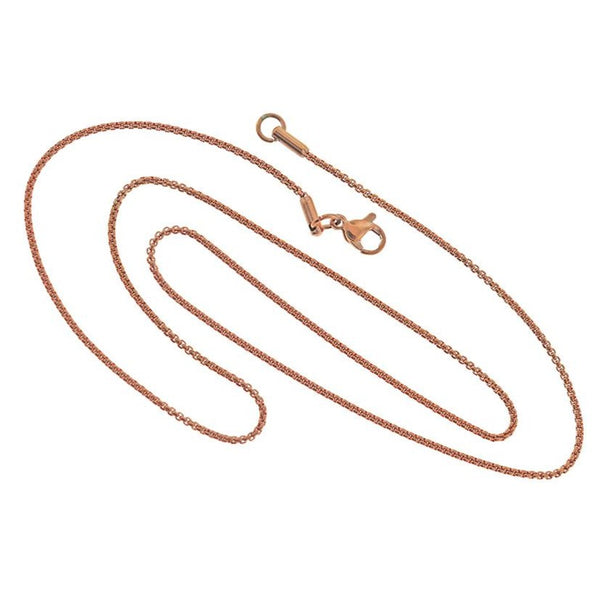 Collier chaîne en acier inoxydable or rose 50,8 cm - 1,5 mm - 1 collier - N625