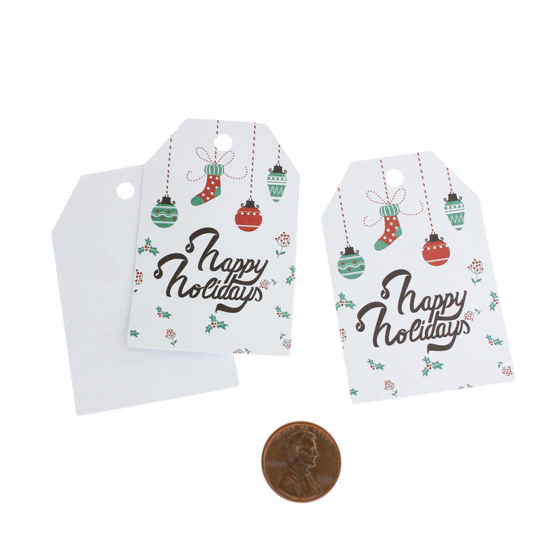 25 Happy Holidays Paper Tags - TL173