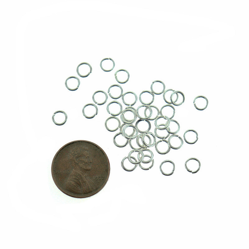 Anneaux argentés 5 mm x 0,8 mm - Calibre 20 ouvert - 1000 anneaux - J029