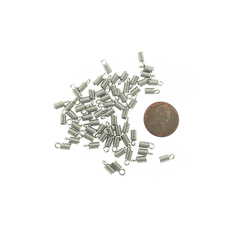 Stainless Steel Coil Ends - 8.5mm x 4mm - 50 Pieces - FD276