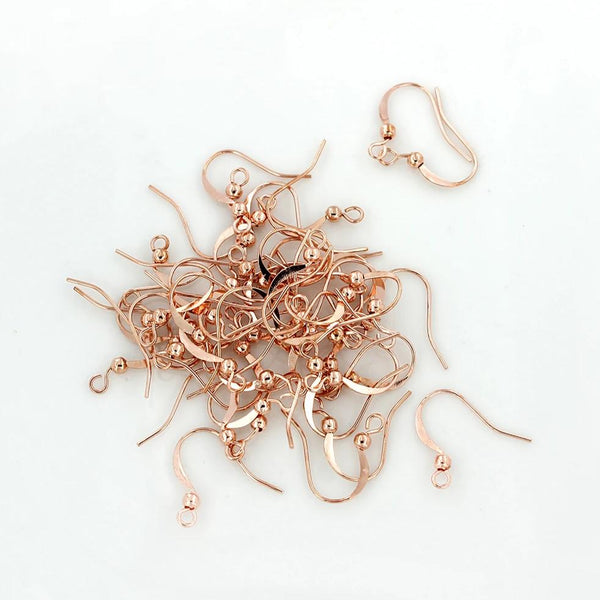Boucles d'oreilles en or rose - Crochets de style français - 19 mm x 17 mm - 50 pièces 25 paires - Z794