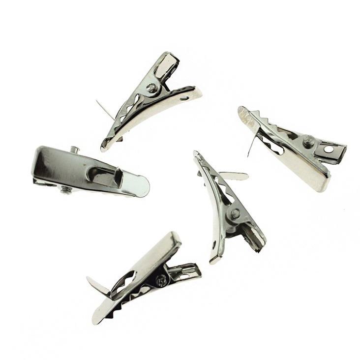 Silver Tone Hair Clips - 24mm x 10mm - 25 Pieces - Z1140