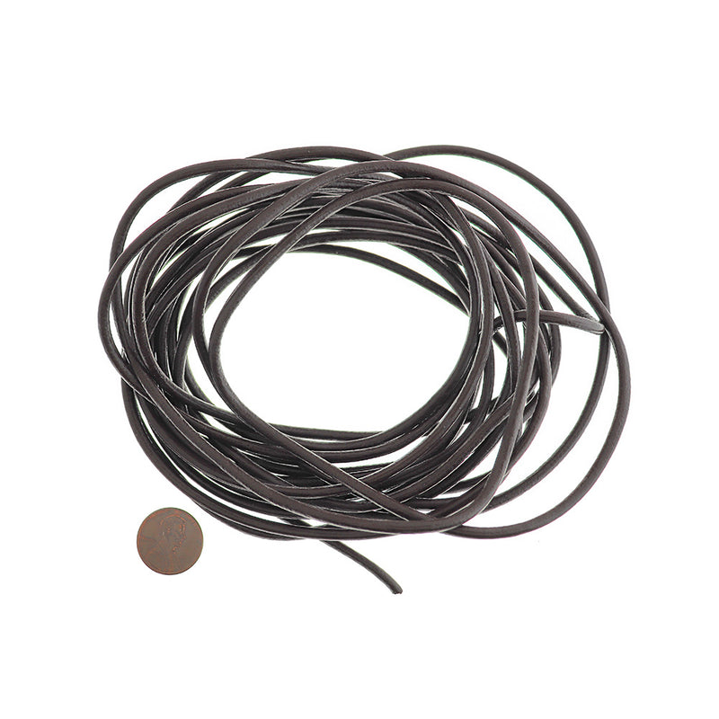 BULK Brown Leather Cord 16Ft - 3mm - FD572