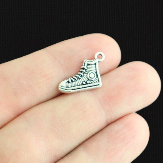 12 Running Shoe Antique Silver Tone Charms - SC1211