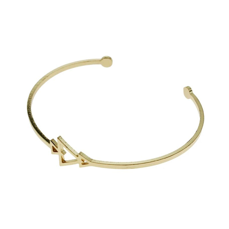 Gold Stainless Steel Cuff Bangle - 62mm - 1 Bangle - N589