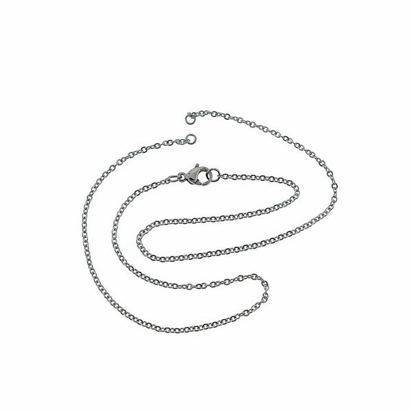 Stainless Steel Cable Chain Connector Necklace 14"- 1.5mm - 10 Necklaces - N620