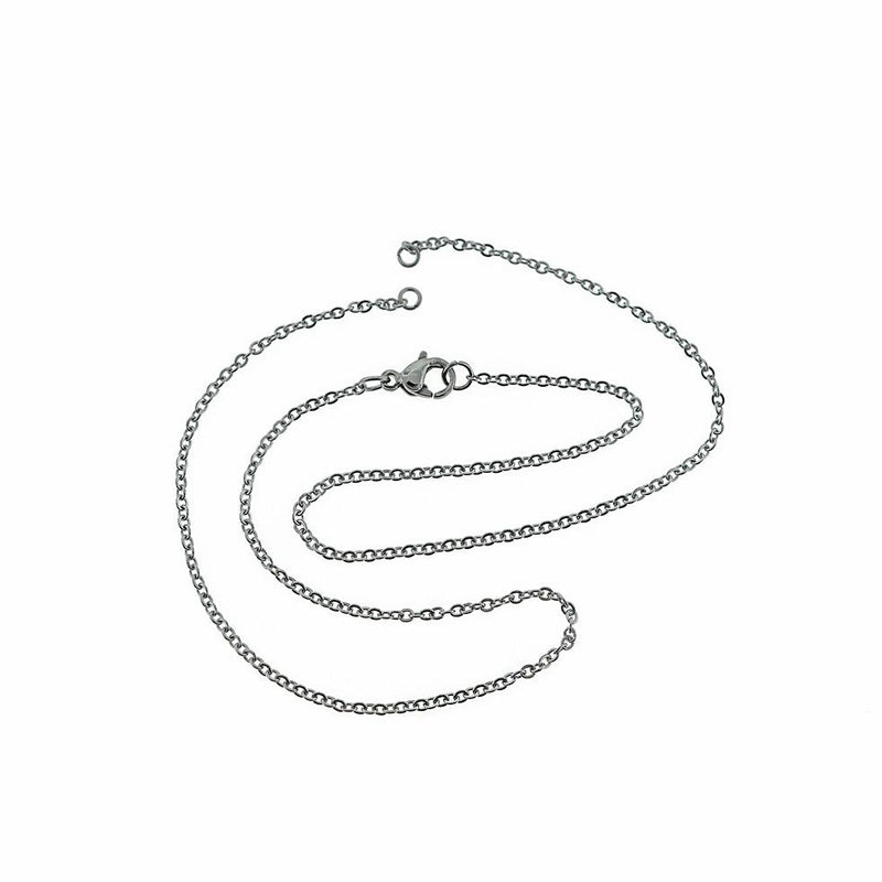 Stainless Steel Cable Chain Connector Necklace 14"- 1.5mm - 1 Necklace - N620