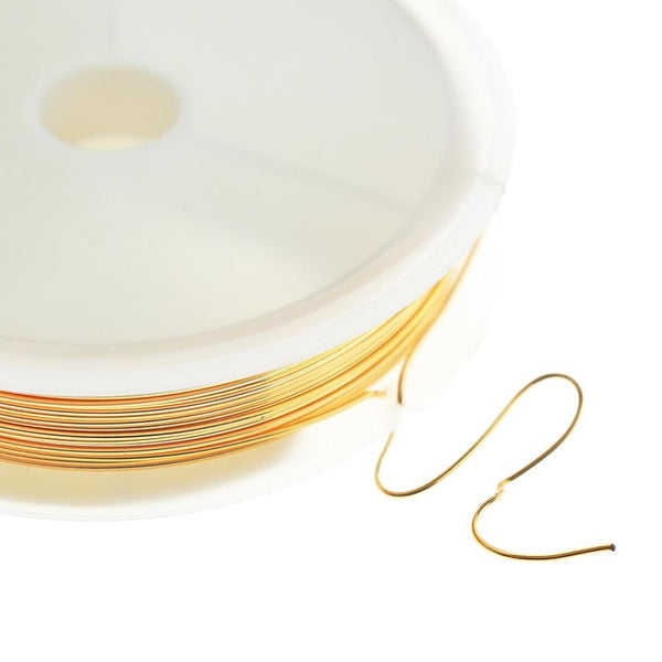 BULK Gold Tone Craft Wire - Résistant au ternissement - 15ft - 0.6mm - Z1512