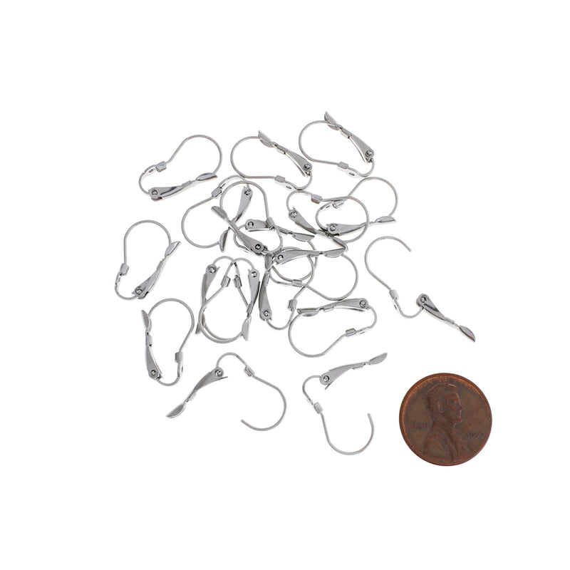 Stainless Steel Earrings - Lever Back Wires - 19mm x 11mm - 20 Pieces 10 Pairs - FD584