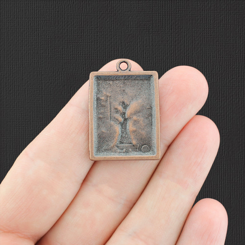 4 Tree of Life Antique Copper Tone Charms - BC177