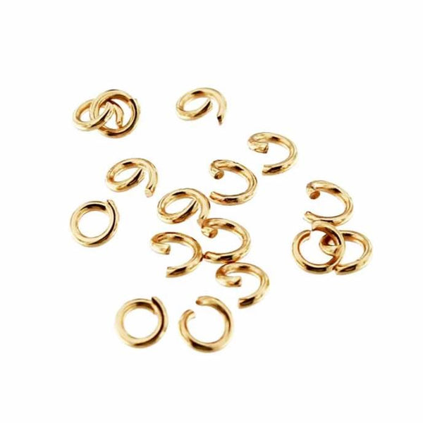 Gold Stainless Steel Jump Rings 4mm - Open 20 Gauge - 200 Rings - J166