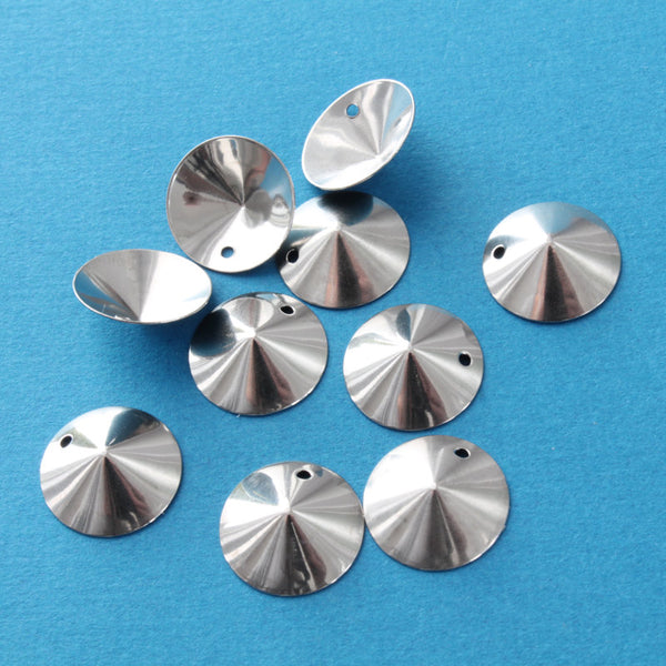 SALE 20 Dome Disc Stainless Steel Charms - MT244