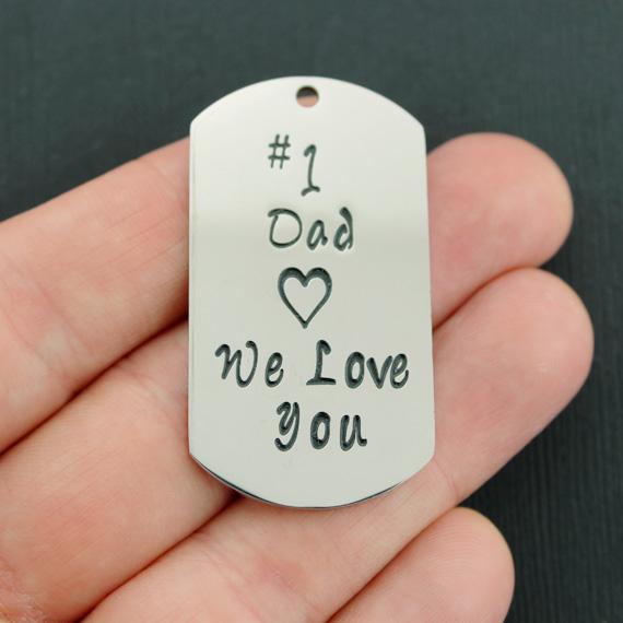 Dad Silver Tone Stainless Steel Charms - MT672