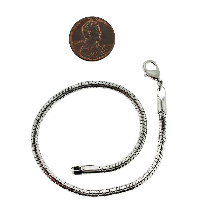 Brass European Snake Chain Bracelet 8.5" - 3mm - 1 Bracelet - N164
