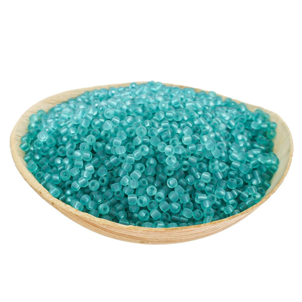Seed Glass Beads 8/0 3mm - Transparent Teal - 50g 1500 Beads - BD2006