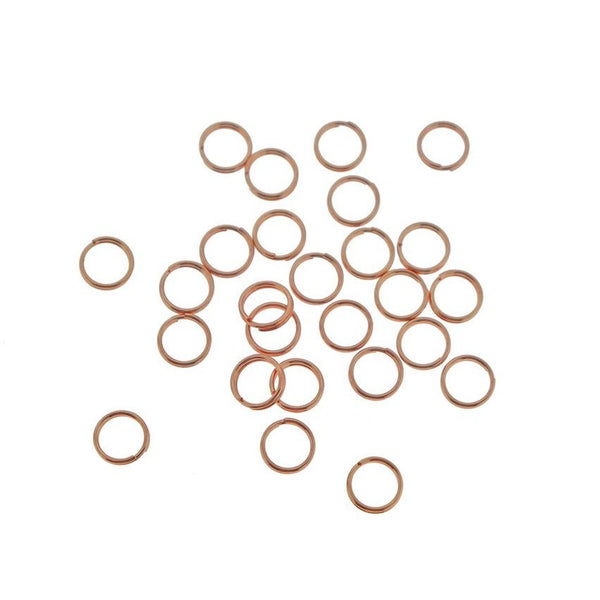 Anneaux fendus en acier inoxydable or rose 7 mm x 1,3 mm - Calibre 16 ouvert - 20 anneaux - SS094