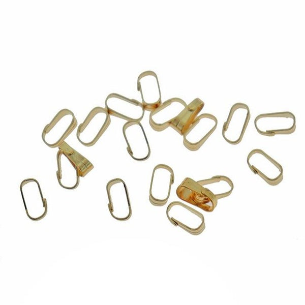 Bélière à pincer en acier inoxydable doré - 6 mm x 3 mm - 10 pièces - FD901