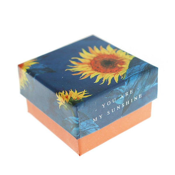 Sunflower Jewelry Box - Blue and Yellow - 5cm x 5cm - 1 Piece - TL034