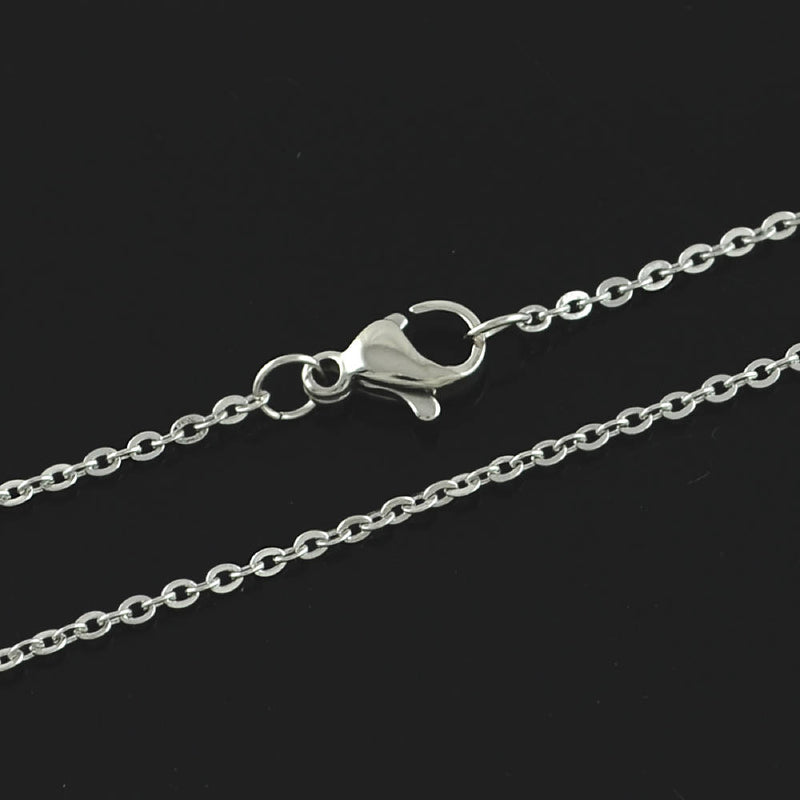 Stainless Steel Cable Chain Necklace 20" - 1.5mm - 5 Necklaces - N051