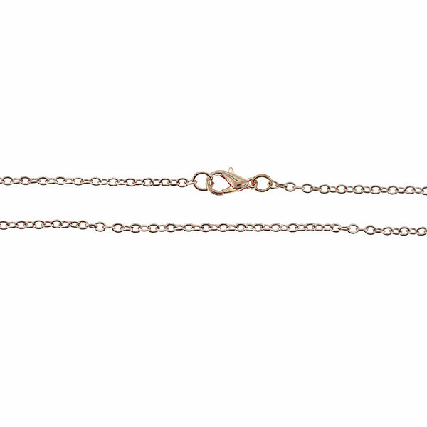 Rose Gold Tone Cable Chain Necklace 18"- 2mm - 10 Necklaces - N591