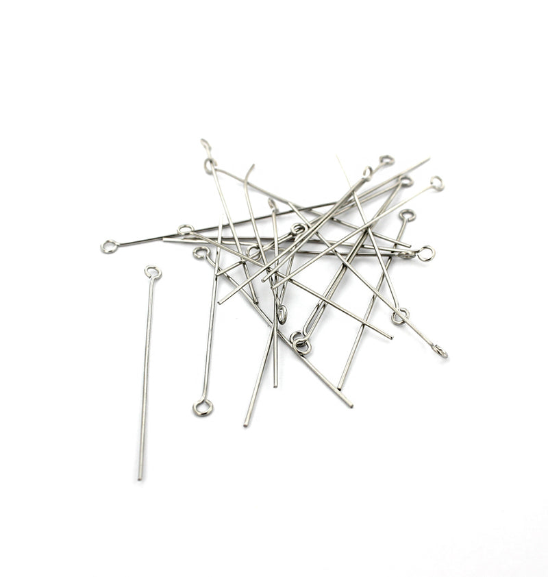 Stainless Steel Eye Pins - 48mm - 50 Pieces - PIN047