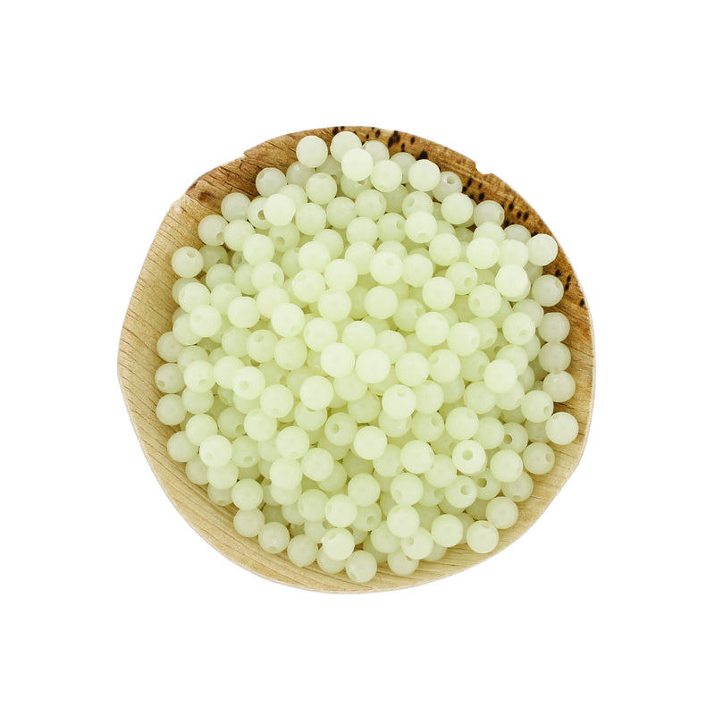 250 Round Acrylic Beads - Glow In The Dark - Choose Your Size!