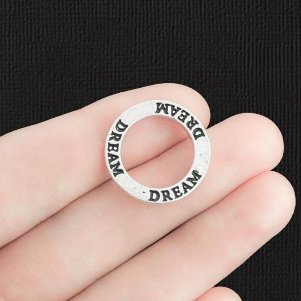 5 Dream Antique Silver Tone Charms 2 Sided - SC1350