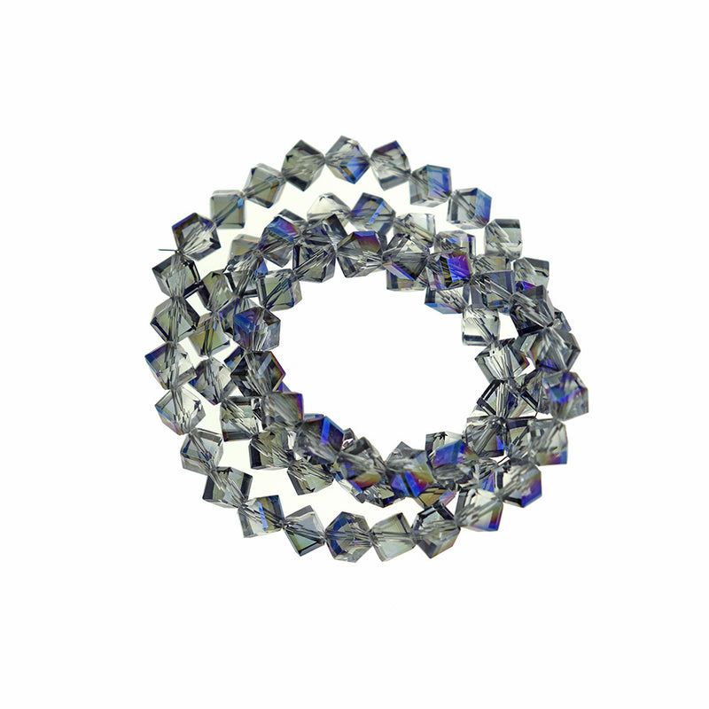 Rhombus Glass Beads - 8.5mm x 9.5mm - Electroplated - 1 Strand 80 Beads - Choose Your Color!