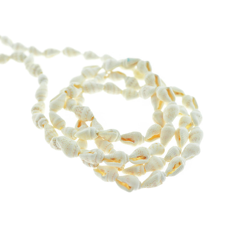Conch Natural Shell Beads 11mm x 7mm - Ivory - 1 Strand 160 Beads - BD2404