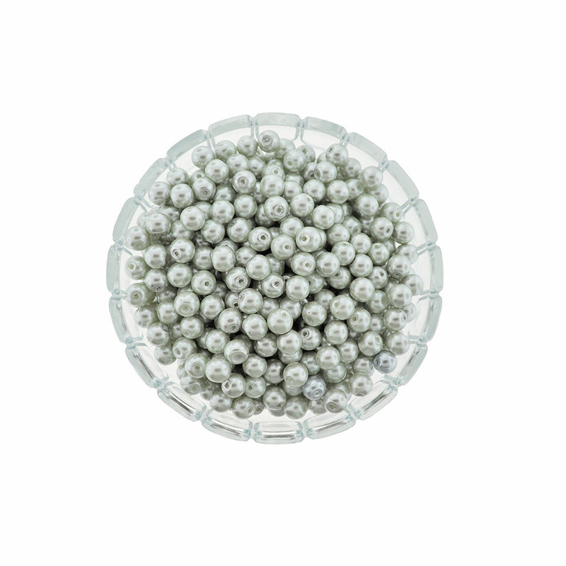Round Acrylic Beads 8mm - Silver - 50 Beads - BD1931