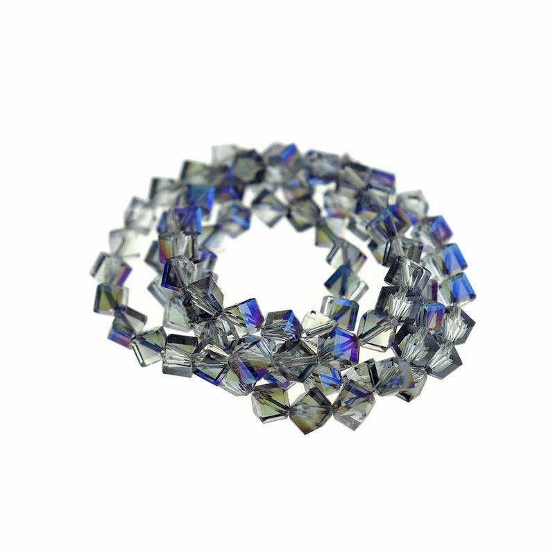 Rhombus Glass Beads - 8.5mm x 9.5mm - Electroplated - 1 Strand 80 Beads - Choose Your Color!