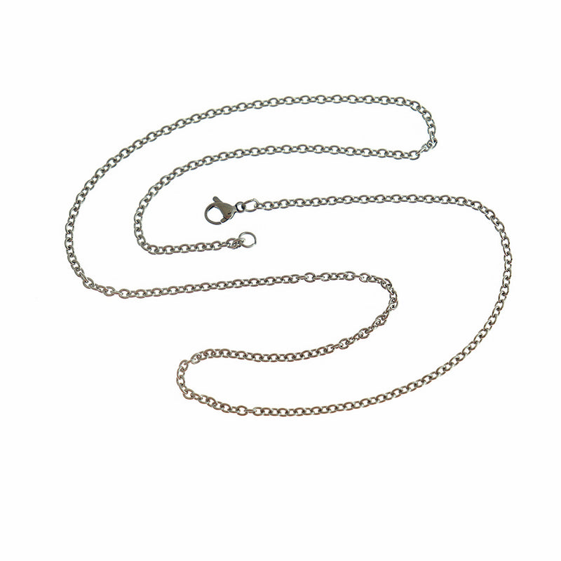 Stainless Steel Cable Chain Necklace 19" - 2mm - 1 Necklace - N149