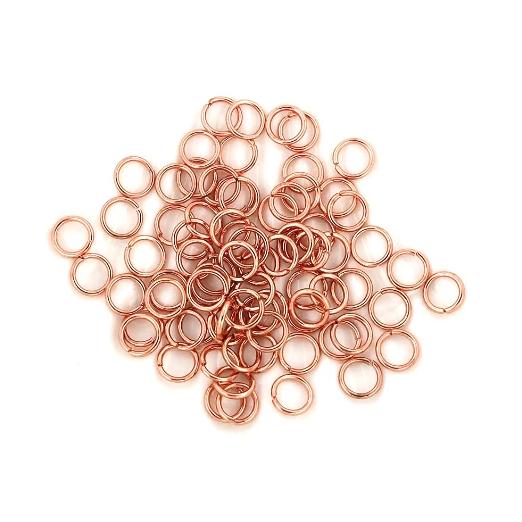 Anneaux de jonction en acier inoxydable or rose 7 mm x 1 mm - Calibre 18 ouvert - 50 anneaux - J104